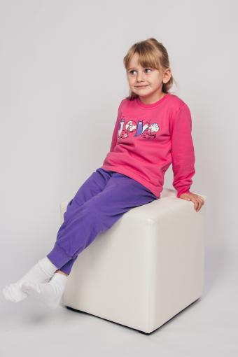 Пижама для девочки 91224 (Розовый/васильковый) - Лазар-Текс