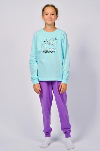 Пижама для девочки 91230 (Мятный/сиреневый) - Лазар-Текс