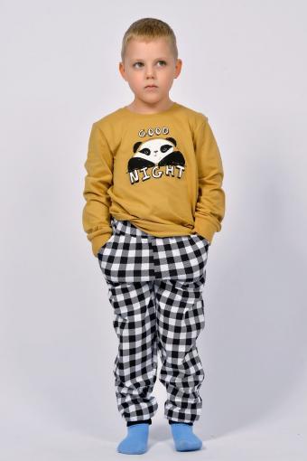 Пижама для мальчика 92207 (Песочный/черная клетка) - Лазар-Текс