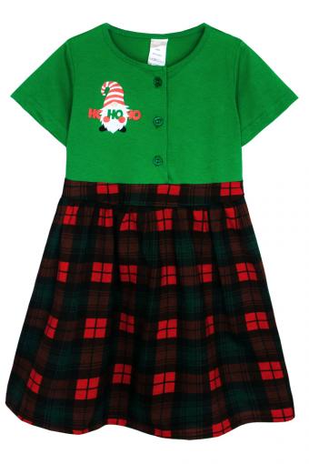 Платье для девочки 81204 (Зеленый/зеленая клетка) - Лазар-Текс