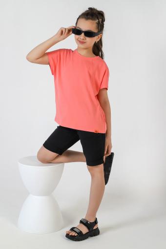 Фуфайка (футболка) для девочки ГРЕТТА-1 (Коралловый) - Лазар-Текс