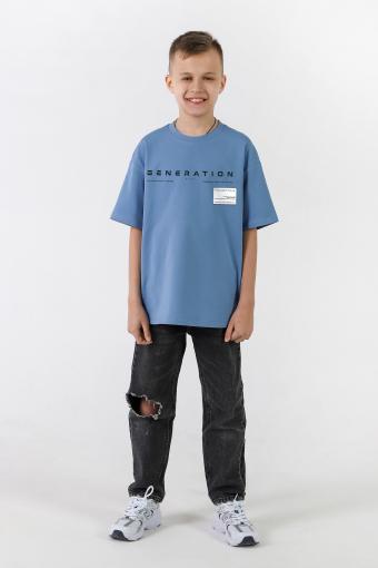 Фуфайка (футболка) для мальчика ЛЕОН-1 (Голубой) (Фото 2)