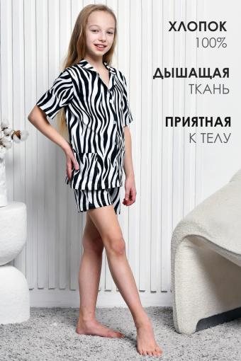 Пижама М22081 (Черный_белый) - Лазар-Текс