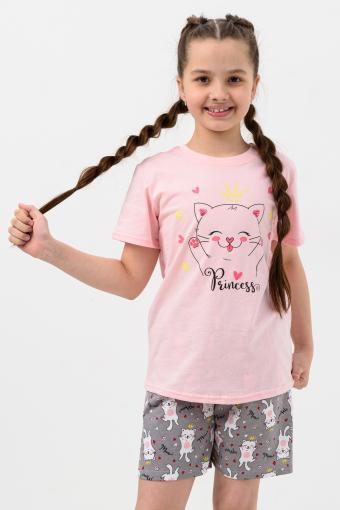 Пижама Малявка детская короткий рукав с шортами (Розовый) - Лазар-Текс