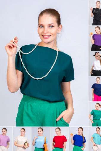 Блуза женская 22275 (Темно-зеленый) - Лазар-Текс