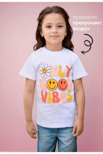 футболка детская с принтом 7448 (Белый) - Лазар-Текс