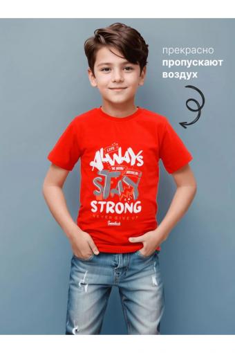 футболка детская с принтом 7444 (Красный) - Лазар-Текс