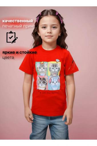 футболка детская с принтом 7447 (Красный) - Лазар-Текс