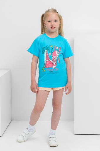 футболка детская с принтом 7448 (Голубой) - Лазар-Текс