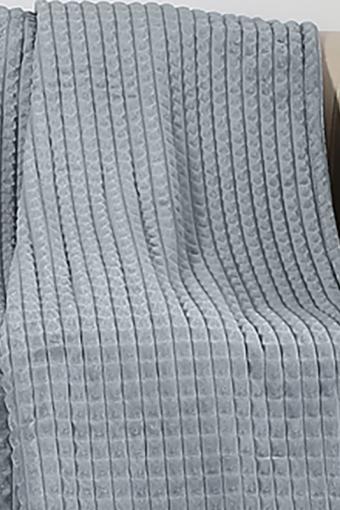 Плед Амели,велсофт Carre, 100% полиэстер, Светло-серый (Серый) (Фото 2)