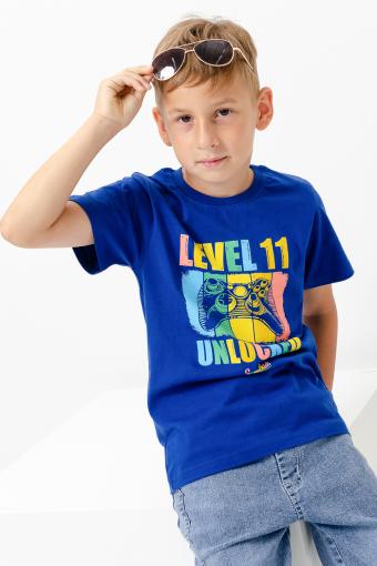 футболка детская с принтом 7444 (Синий) - Лазар-Текс