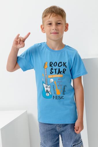 футболка детская с принтом 7444 (Голубой) - Лазар-Текс