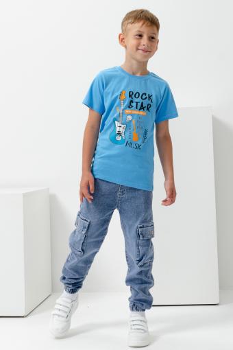 футболка детская с принтом 7444 (Голубой) (Фото 2)