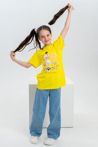 футболка детская с принтом 7449 (Желтый) - Лазар-Текс