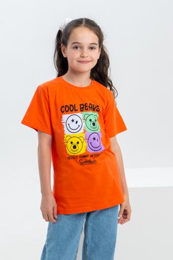 футболка детская с принтом 7449 (Оранжевый) - Лазар-Текс