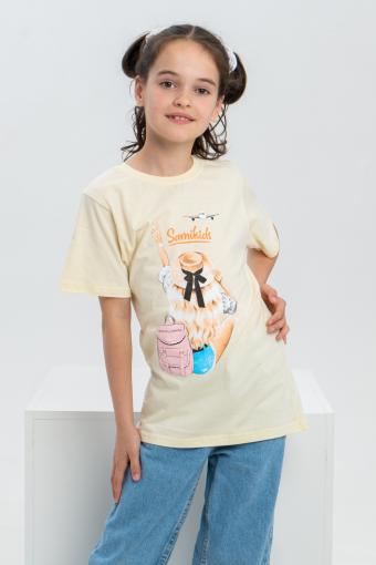 футболка детская с принтом 7449 (Ваниль) - Лазар-Текс