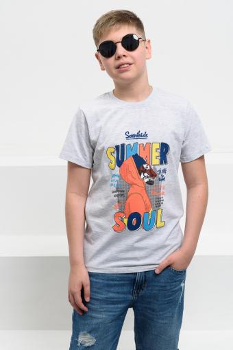 футболка детская с принтом 7445 (Меланж) - Лазар-Текс