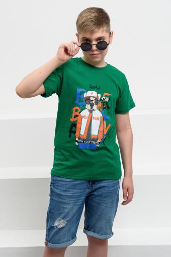 футболка детская с принтом 7445 (Зеленый) - Лазар-Текс