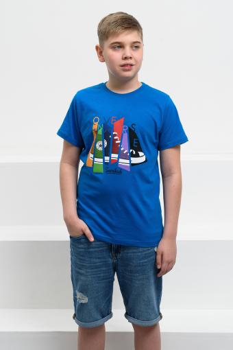 футболка детская с принтом 7445 (Синий) - Лазар-Текс