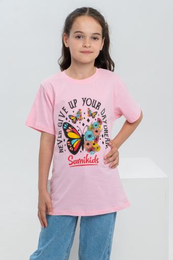 футболка детская с принтом 7449 (Бледно-розовый) (Фото 2)