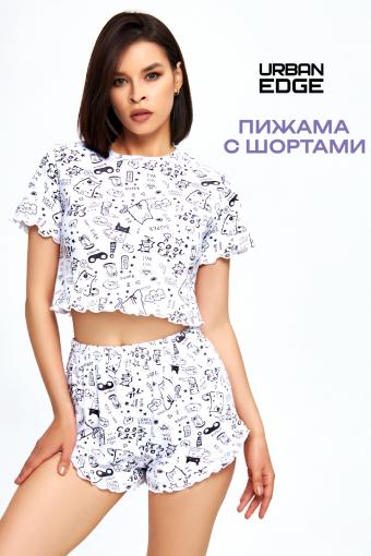 Женская пижама с шортами НП0010 (Белый) - Лазар-Текс