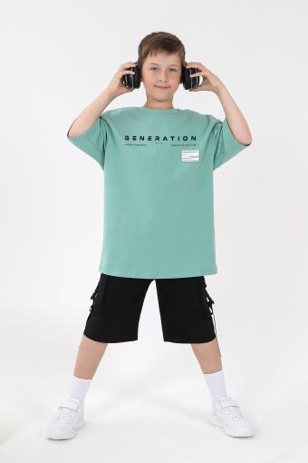 Фуфайка (футболка) для мальчика ЛЕОН-1 (Зеленый) - Лазар-Текс