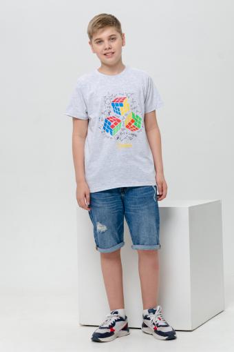 футболка детская с принтом 7446 (Серый меланж) (Фото 2)