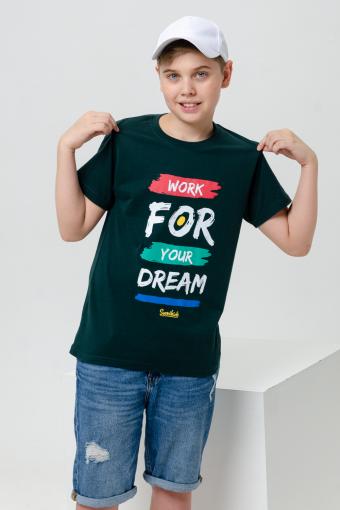 футболка детская с принтом 7446 (Изумруд) - Лазар-Текс