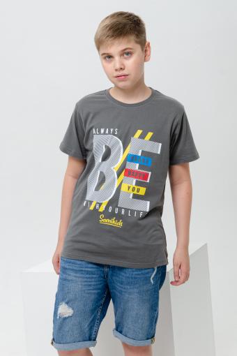 футболка детская с принтом 7446 (Серый) - Лазар-Текс