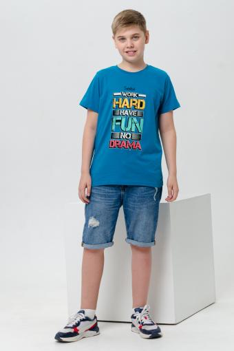 футболка детская с принтом 7446 (Морская волна ярк.) (Фото 2)