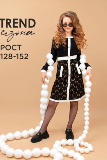 Платье для девочки вязанный трикотаж Соль&Перец SP50122 (Черный) - Лазар-Текс